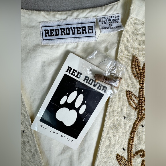 Vintage‎ Red Rover Beaded Western Vest Size Small Neutral Cream Tan - Picture 3 of 11